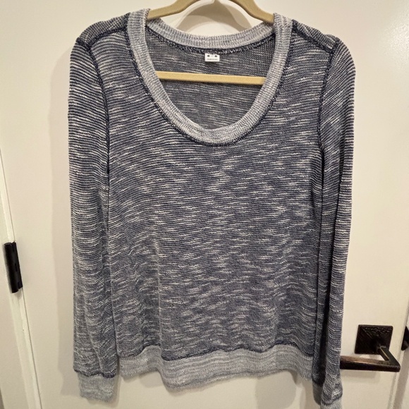 Three Dots L/S blue marled sweater-M - Picture 1 of 3